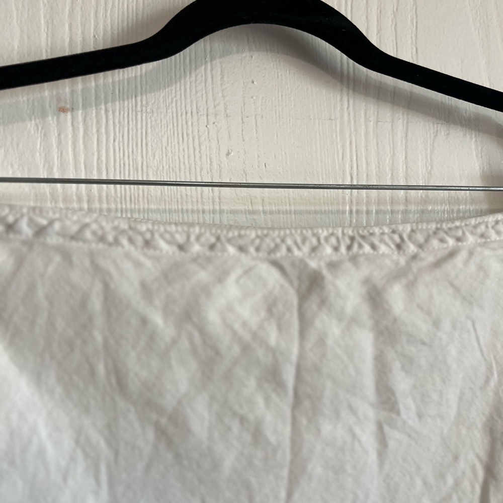 J Crew White Linen Ruffled Hem Midi Skirt Size L Coquette Boho - Picture 7 of 9